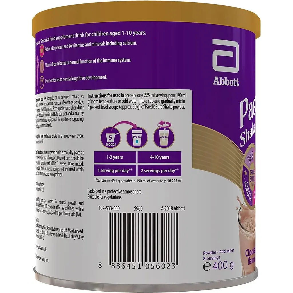 Суха молочна суміш Paediasure Shake Шоколад 400 г (8886451056023) - фото 3