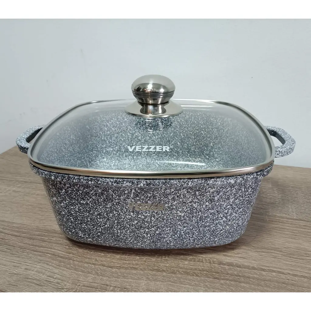 Каструля Vezzer квадратна з кришкою 24 см 4.5 л сіра (VZ8046) - фото 5