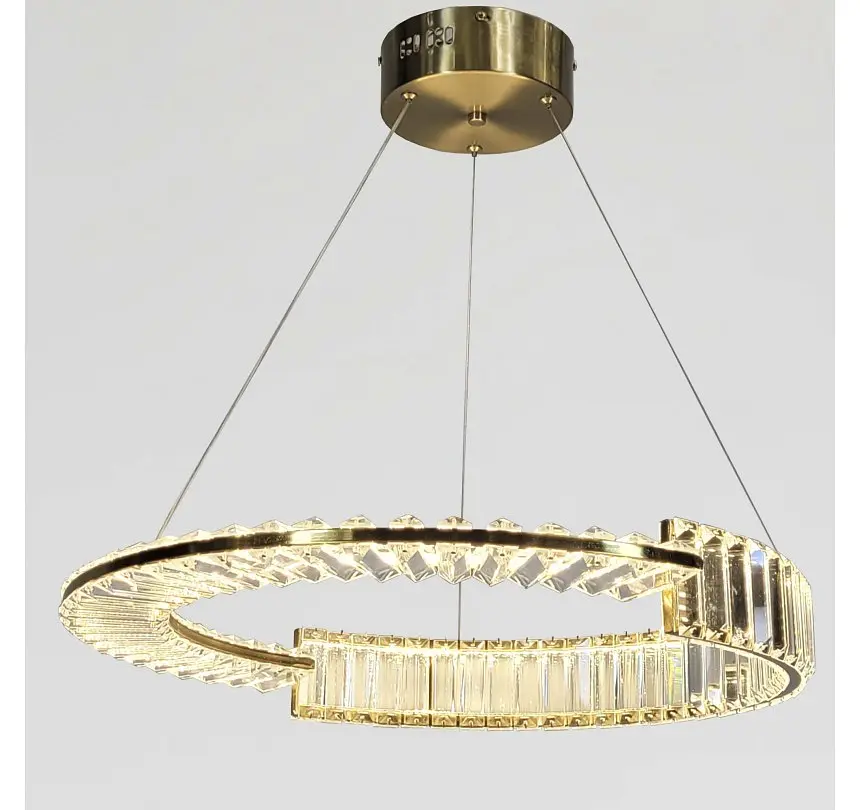 Кільцева підвісна LED-люстра Artlight 561/600 з прозорим скляним декором, латунь, 75 Вт, від 13-20 м² - фото 3