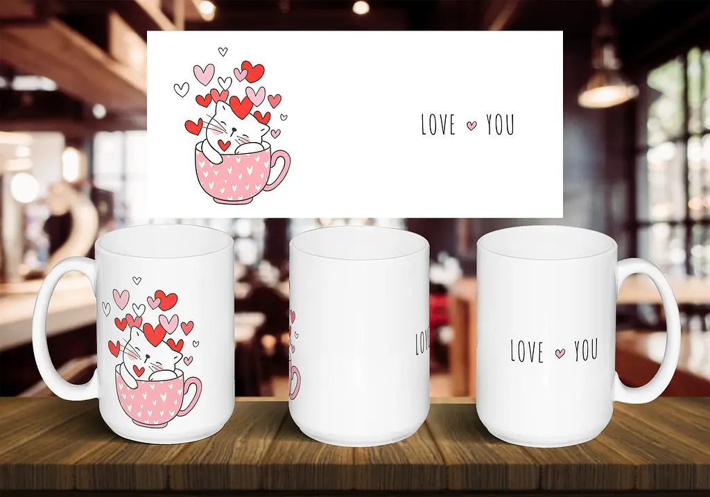 Чашка "Love you" 425, Блакитна