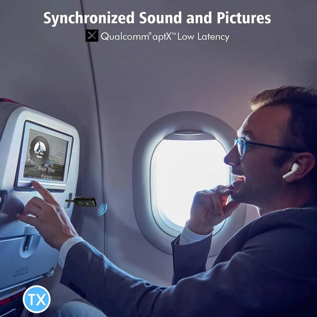 ByDiffer Bluetooth 5.2 Аудіоприймач для телевізора, Bluetooth-передавач з двома посиланнями, 0,138-інч роз'єм AptX - фото 4