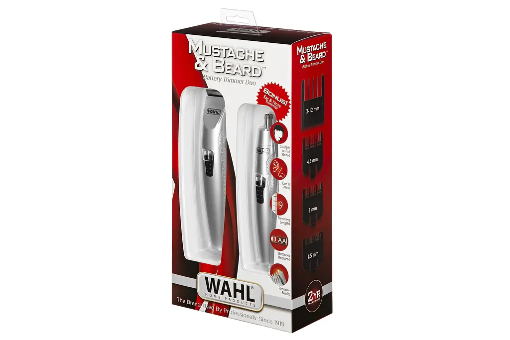 Тример WAHL Mustache & Beard, для бороди і вусів, ААx3, роторний мотор, насадок-4, тример для носа, Moser teh0017702 - фото 7