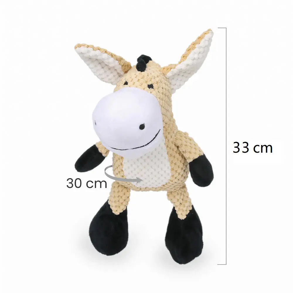 М'яка іграшка для собак Plush Donkey з пищалкою - фото 7