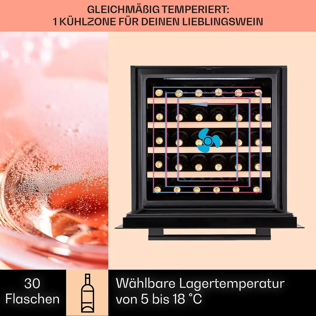 Винний холодильник вбудований Klarstein Vinsider 30 Uno (10041357) - фото 3