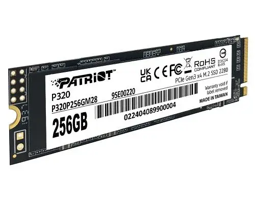 Твердотільний накопичувач SSD 256Gb, Patriot P320, PCI-E 3.0 x4, M.2 2280, 3D TLC, 2200/1200 МБ/с (P320P256GM28) - фото 3