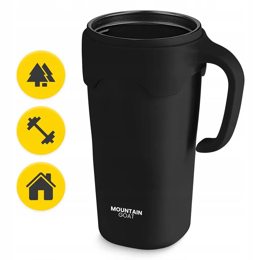 Термокухоль Mountain Goat зі соломинкою 0.65 л Black (P-5905973406123) - фото 7