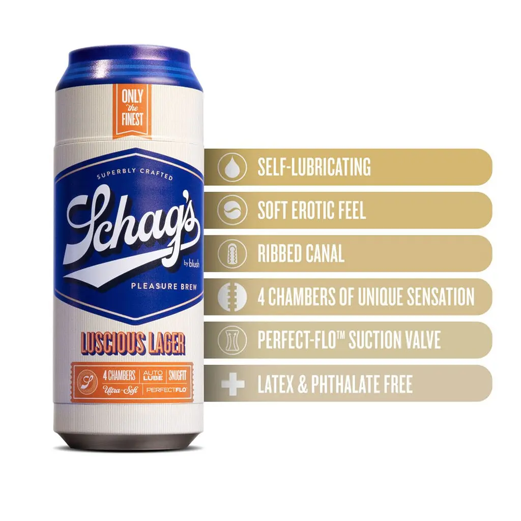 Мастурбатор - банка пива Blush Schag's Luscious Lager Masturbator Frosted, самозмащуваний, вакуум - фото 3