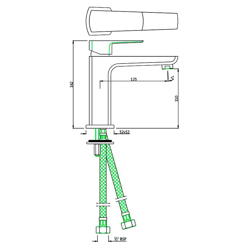 Смеситель для умывальника Jaquar Kubix Prime KUP-CHR-35011BPM - фото 2