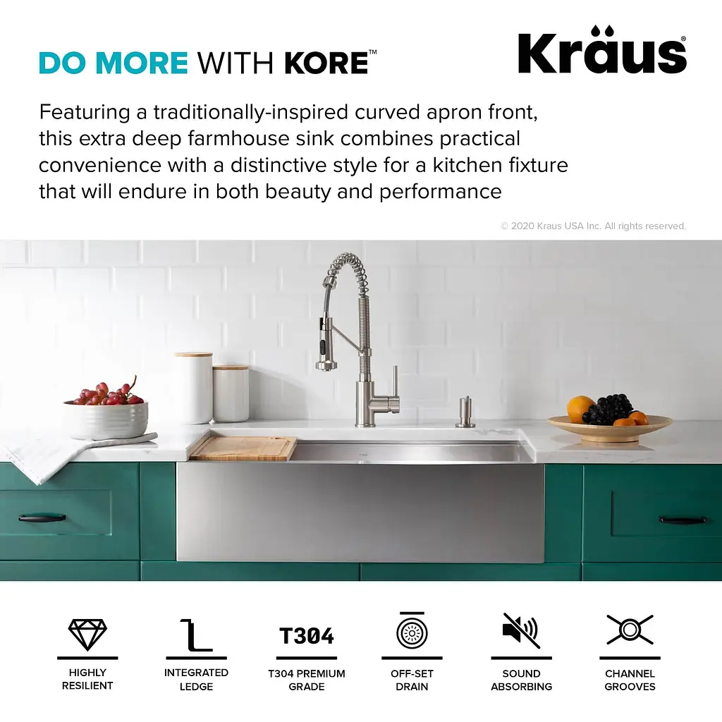 Кухонная мойка Kraus Kore KWF210-30, Нержавеющая сталь - фото 4