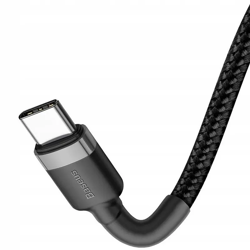 Дата кабель Baseus Cafule Type-C to Type-C PD2.0 60W (2m) (CATKLF-H) Чорний / Сірий - фото 3