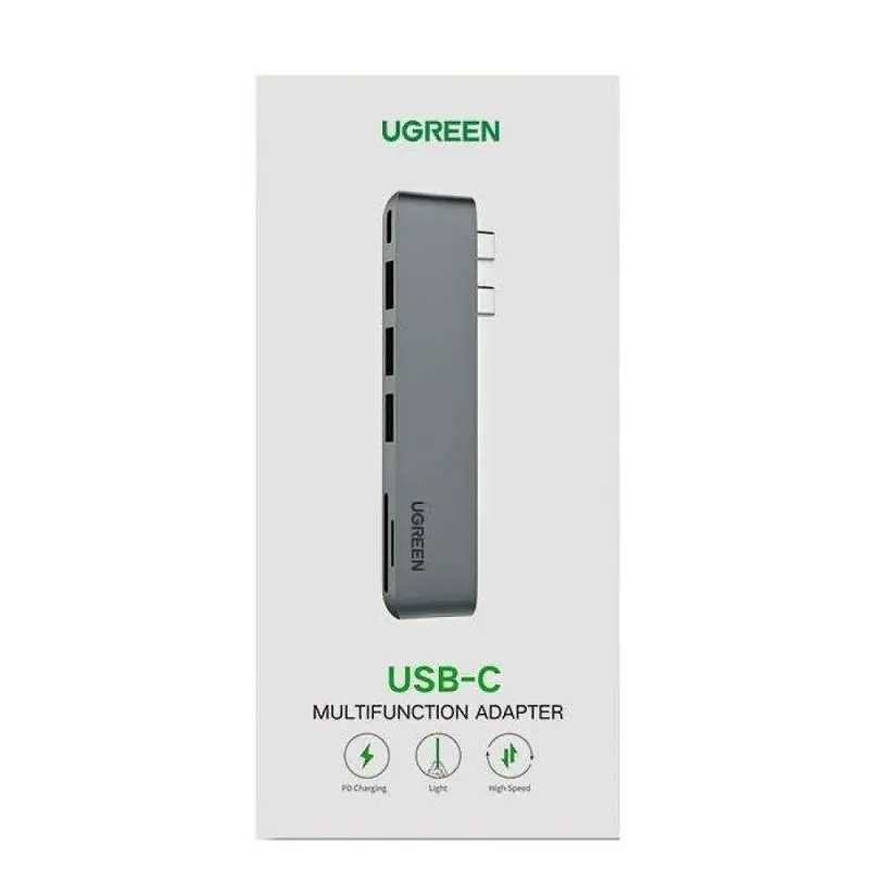 USB-Хаб UGREEN CM251 Dual USB-C To HDMI+3*USB 3.0 A+Type C Female Converter (UGR-60559) - фото 2
