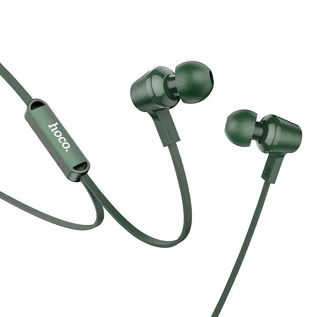 Проводные вакуумные наушники Hoco M86 Oceanic universal earphones with mic, 3.5mm, 1.2m, green - фото 2