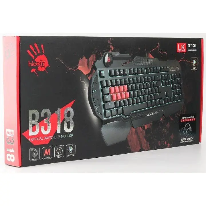 Клавіатура дротова A4Tech Bloody B318 LK Black Switch USB - фото 4