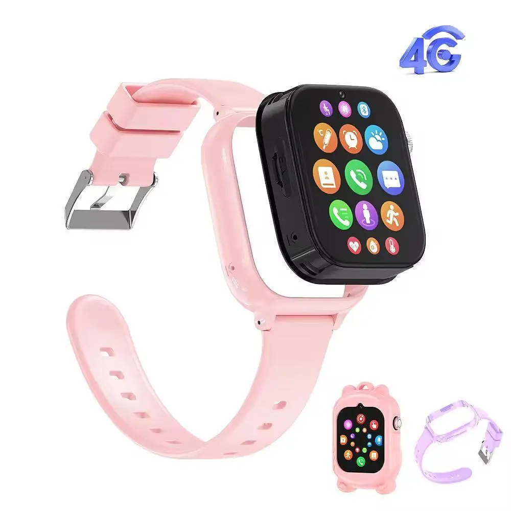 Дитячий розумний смарт-годинник Smart Watch T53 з GPS відеодзвінком прослуховуванням +2 додаткові корпуси Рожевий - фото 2