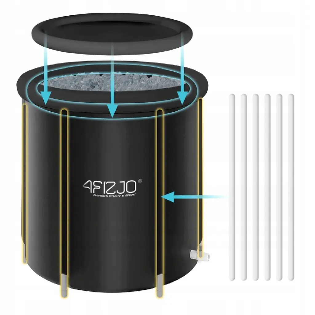 Кріо ванна для крижаного купання 4FIZJO 320 л надувна Black (P-5905973400619) - фото 4