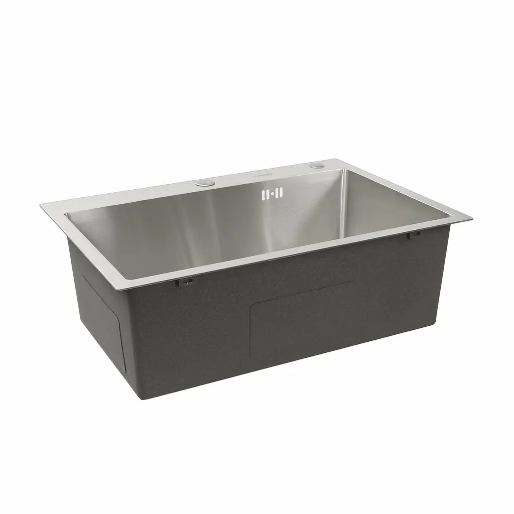 Кухонная мойка Platinum Handmade 650x450x220 (толщина 3,0/1,5 мм корзина и дозатор в комплекте), Нержавеющая сталь - фото 3