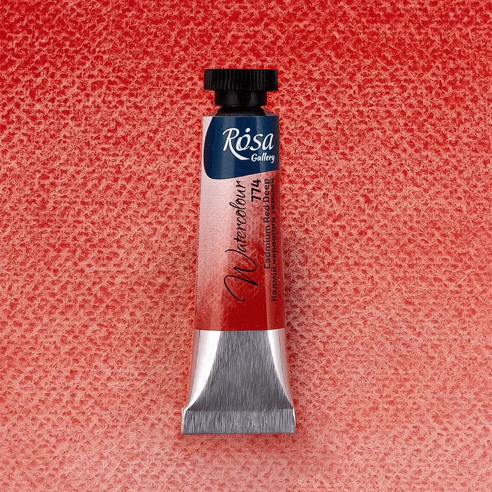 Краска акварельная Кадмий красный черный (774) туба 10 мл Rosa Gallery [CD] - фото 2