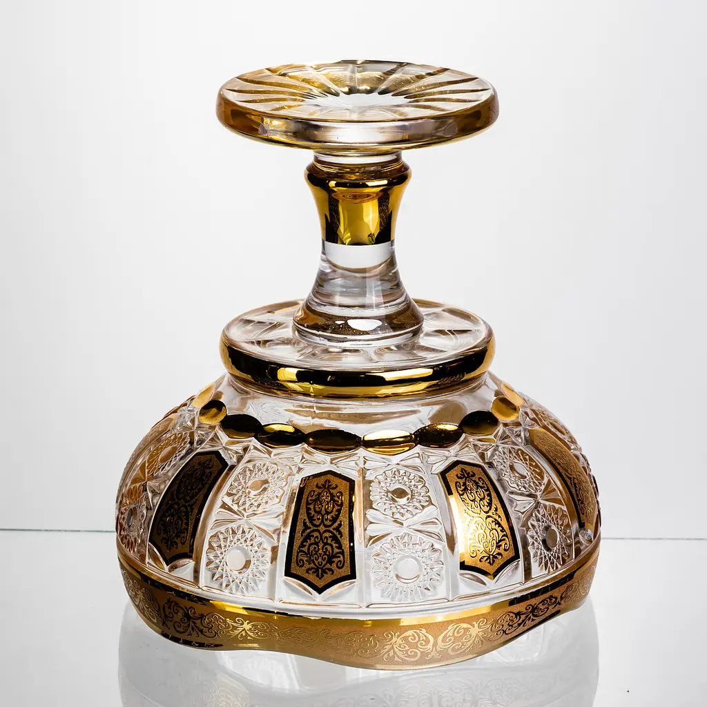 Ваза для фруктів скляна Bohemia Gold 26 см Yiwu HP-34-137 - фото 6