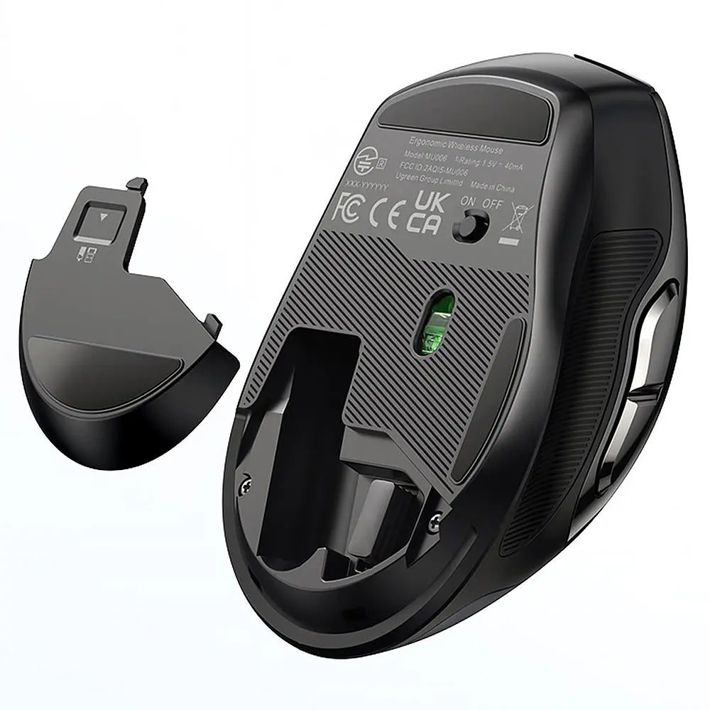 Мишка Ugreen 2.4GHz MU006, бездротова, 4000dpi., 4кн.,Silence Design, Чорна - фото 4