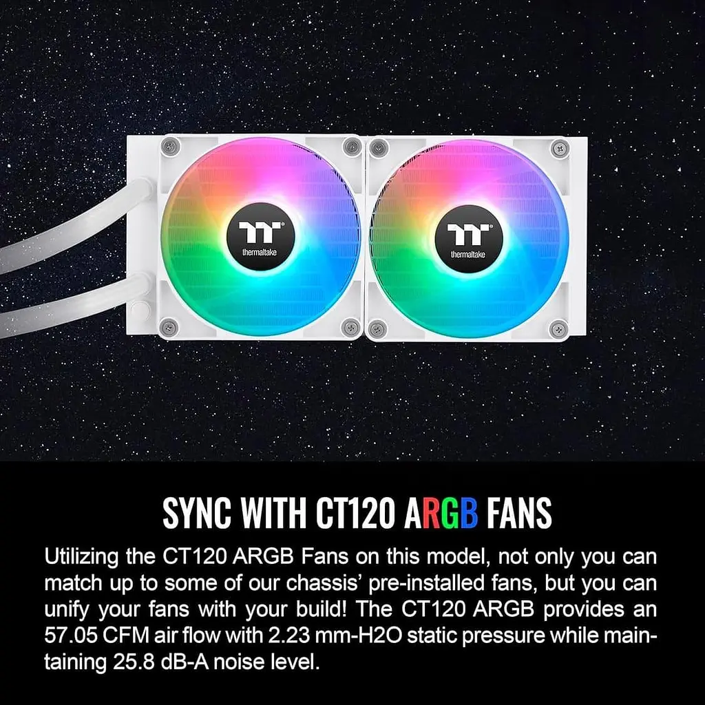 СВО Thermaltake TH240 V2 ARGB Sync Snow Edition (CL-W364-PL12SW-A) - фото 8
