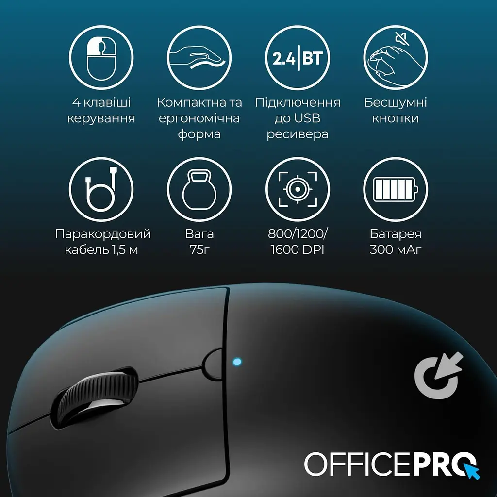 Миша OfficePro M307B Wireless (M307B) - фото 15