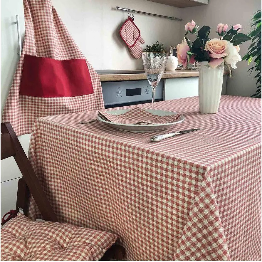 Скатертина Прованс Глорія Клітинка 180х133 см червона (14636) - фото 4