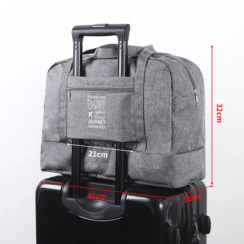 Дорожня сумка для подорожей та спорту з відділенням для взуття 21 л-41×16×32 см - сумка-органайзер сіра KT8003407 - фото 2