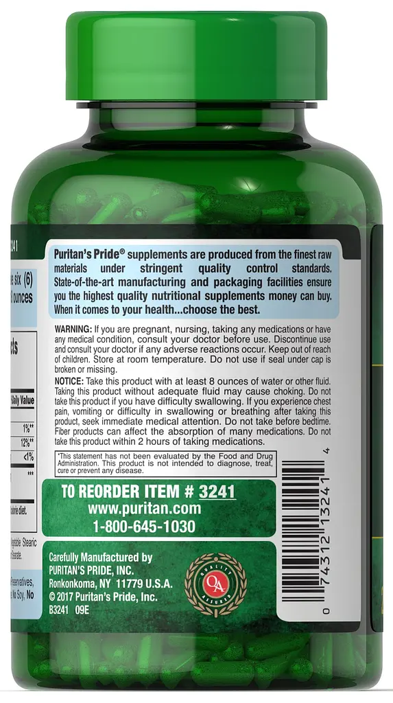 Натуральна добавка Puritan's Pride Psyllium Husks 500 mg 400 капсул - фото 3
