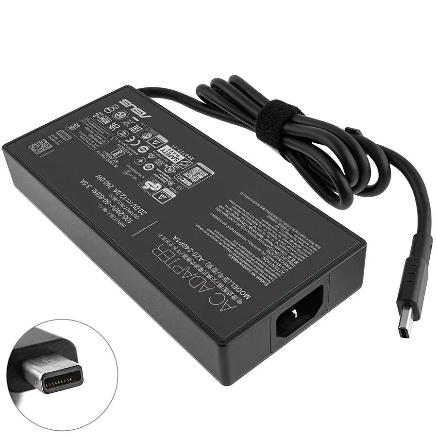 Блок живлення для ноутбука ASUS 20V 12A 240W Rectangle Conn чорний RECTANGULAR