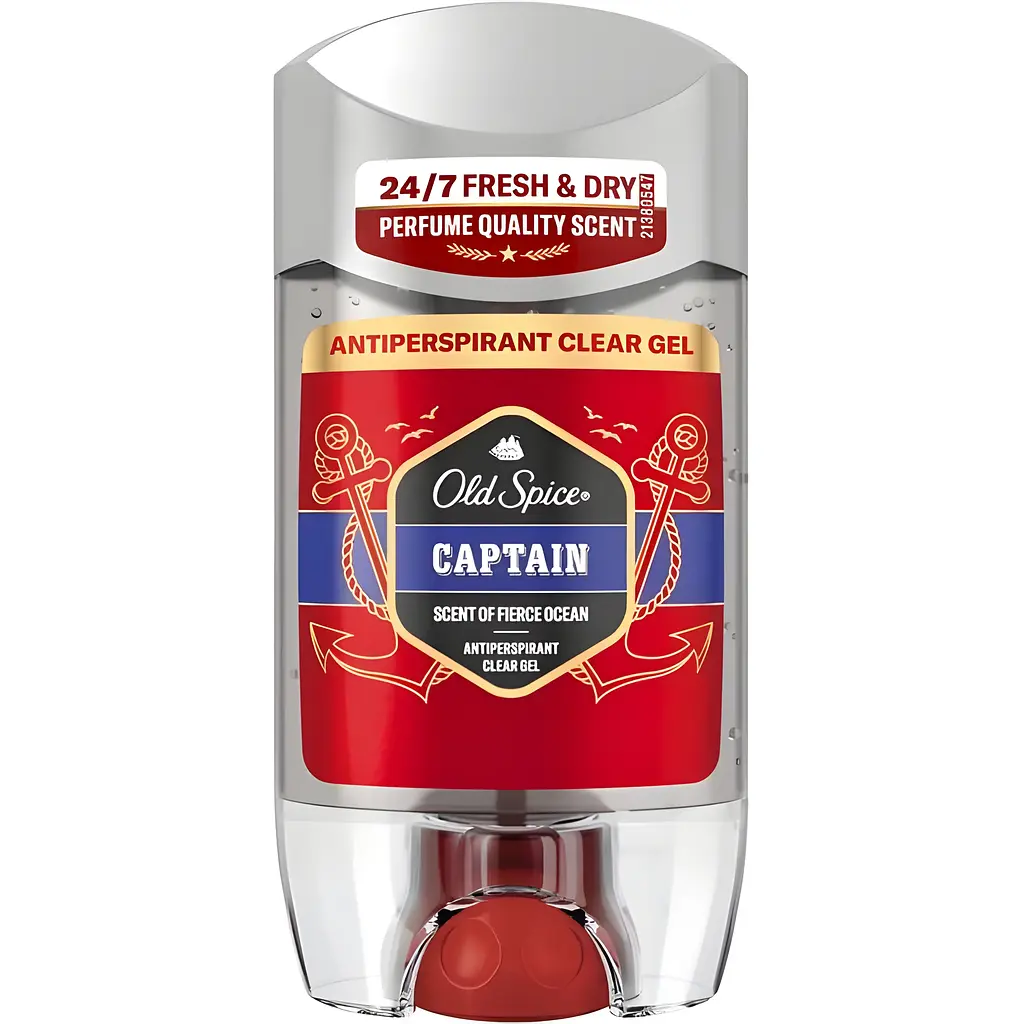 Прозорий гелевий антиперспірант Old Spice Captain 70 мл