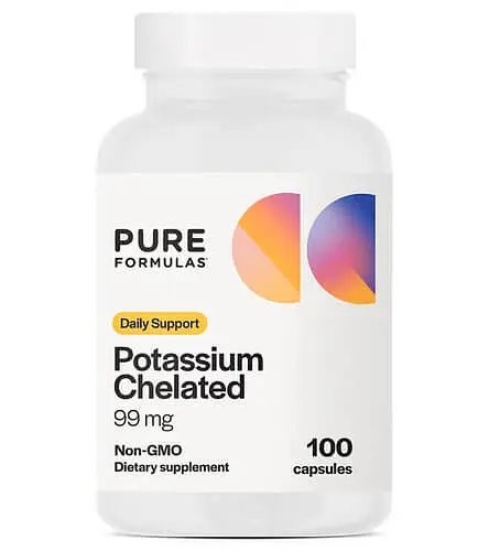 Калій Potassium Chelated 99 mg 100 капсул Pure Formulas vit0005803