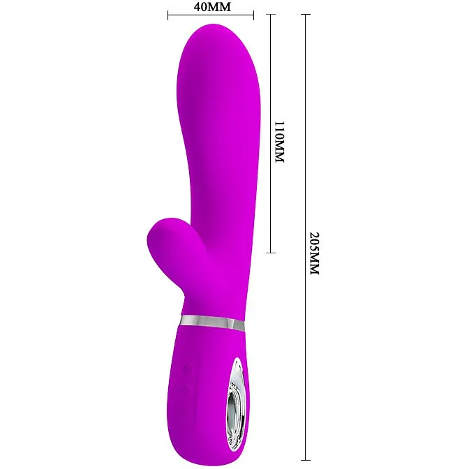 Вібратор Pretty Love Thomas Vibrator із кліторальним стимулятором, 20.5х4 см фіолетовий - фото 2