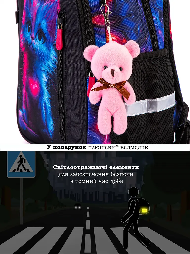 Ортопедический рюкзак 3 в 1 с пеналом и мешком для девочки School Standard 375 гр 17 литров разноцветный - фото 9