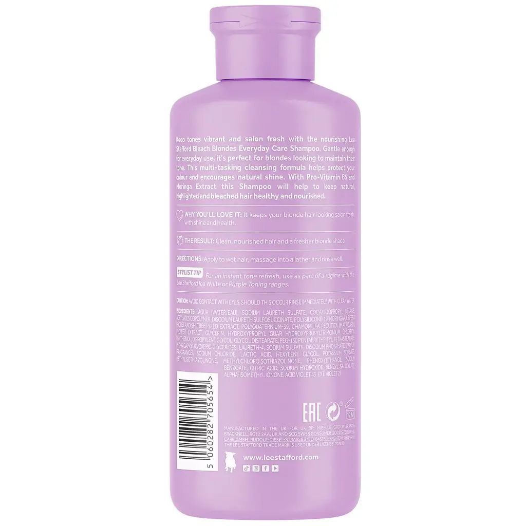 Шампунь для освітленого волосся Lee Stafford Bleach Blondes Everyday Care Shampoo 250 мл - фото 2