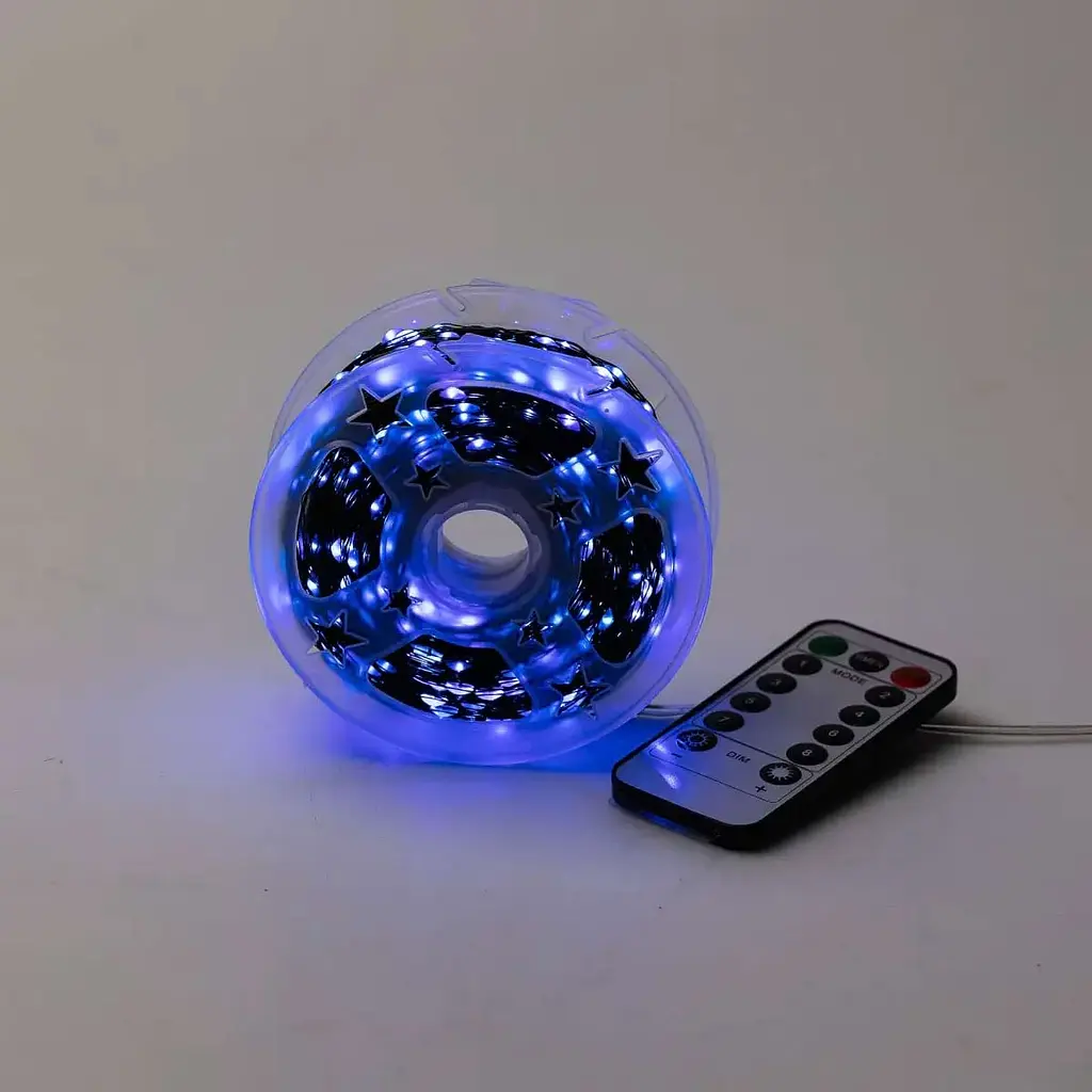 Гірлянда Роса GarlandoPro нитка GarlandoPro 1000 LED довжина 100 м з пультом від мережі зелена, синій (1000L100MGBL) - фото 9
