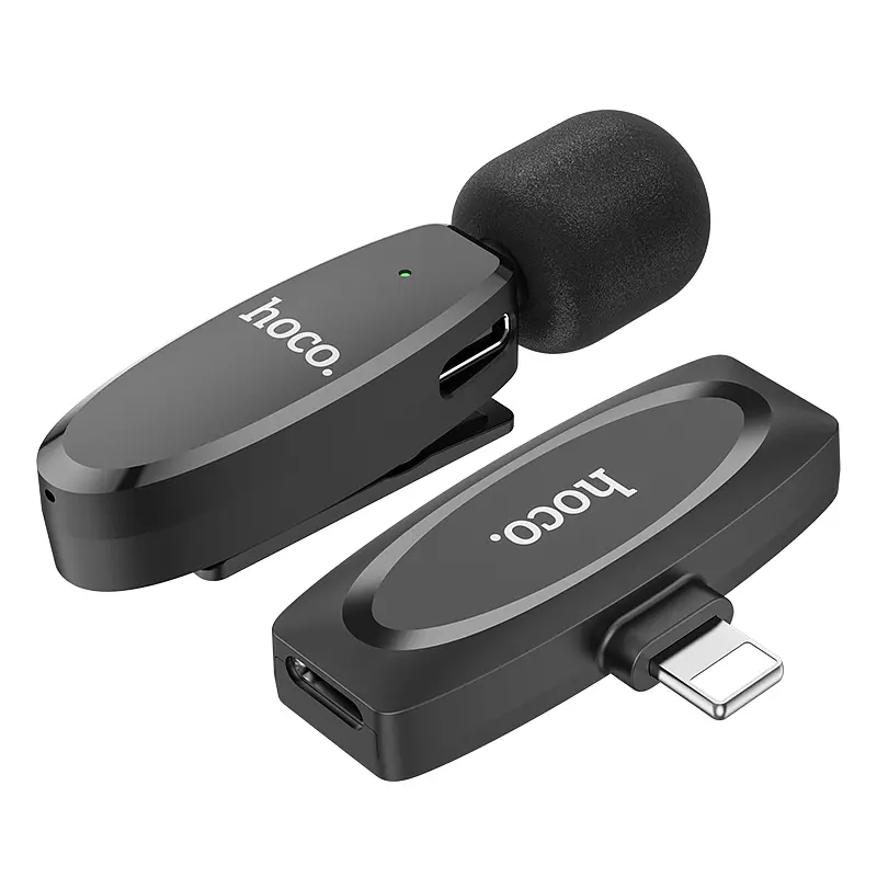 Мікрофон-петличка Hoco L15 iP Crystal lavalier wireless digital microphone Black