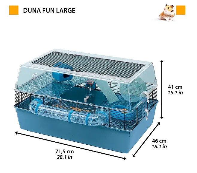 Клітка для хом'яків Ferplast Duna Fun Large з дахом, що відкривається, блакитна 71.5х46х41 см 57919499 - фото 2