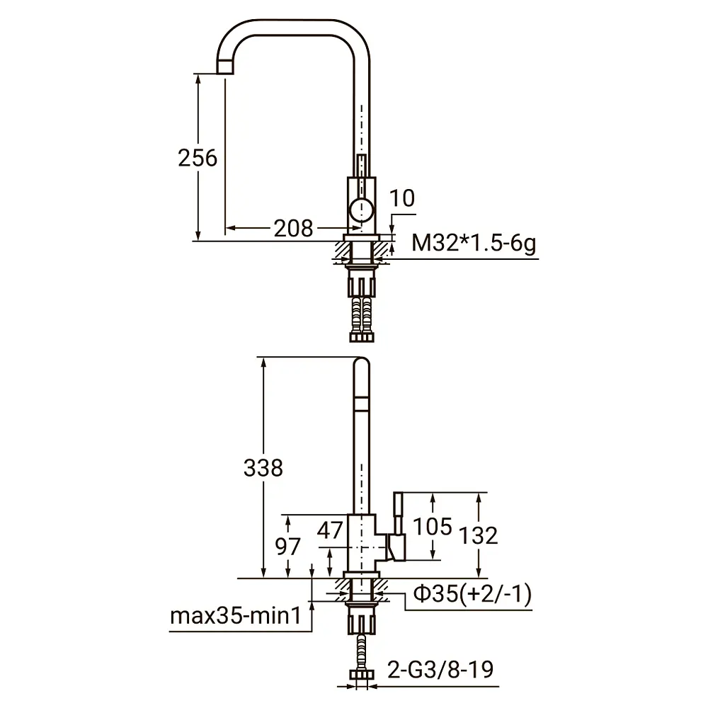 Змішувач для кухні Aquatica KT-4B270P 9722111 - фото 2