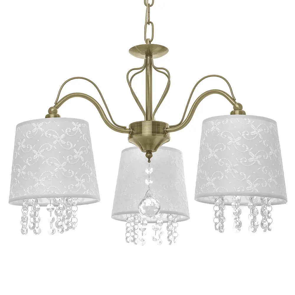 Люстра подвесная Brille прованс с абажуром E14 40W BZ (BKL-670S/3) - фото 4