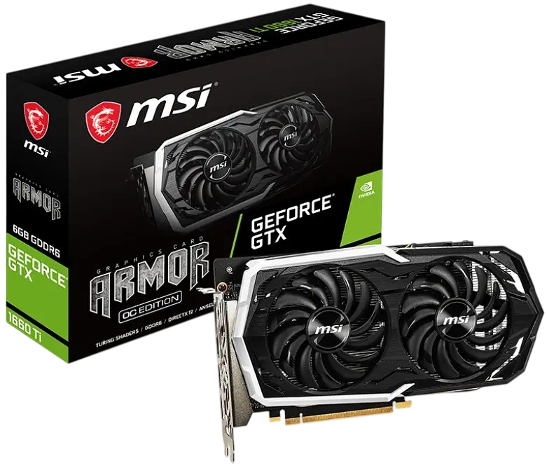 Відеокарта GeForce GTX 1660 Ti 6GB MSI Armor OC (GTX 1660 Ti ARMOR 6G OC) Б/В