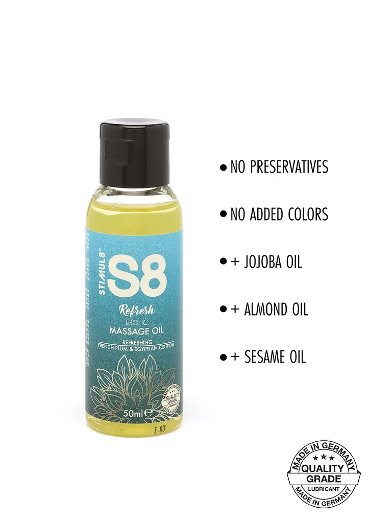 Масажне масло S8 Massage Oil French Plum Egyptian Cotton 50 мл - фото 2