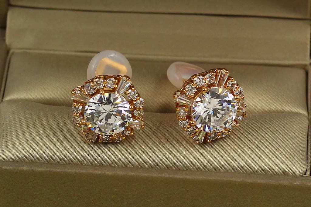 Серьги клипсы Xuping Jewelry панна 1.7 см золотистые