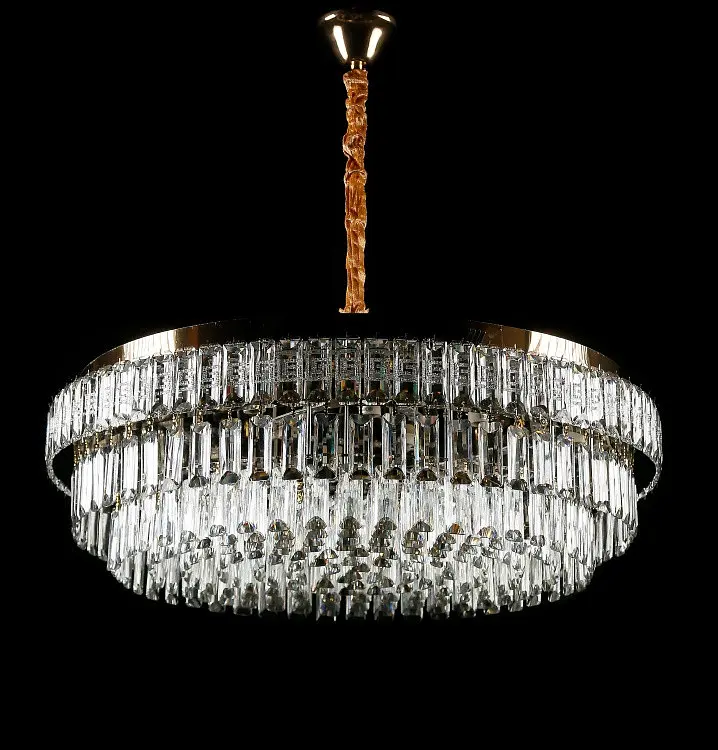 Велика золота кришталева світлодіодна люстра Splendid Ray L2211/800/12+LED (SGD), 80 см на 12 ламп з дистанційним керуванням - фото 2