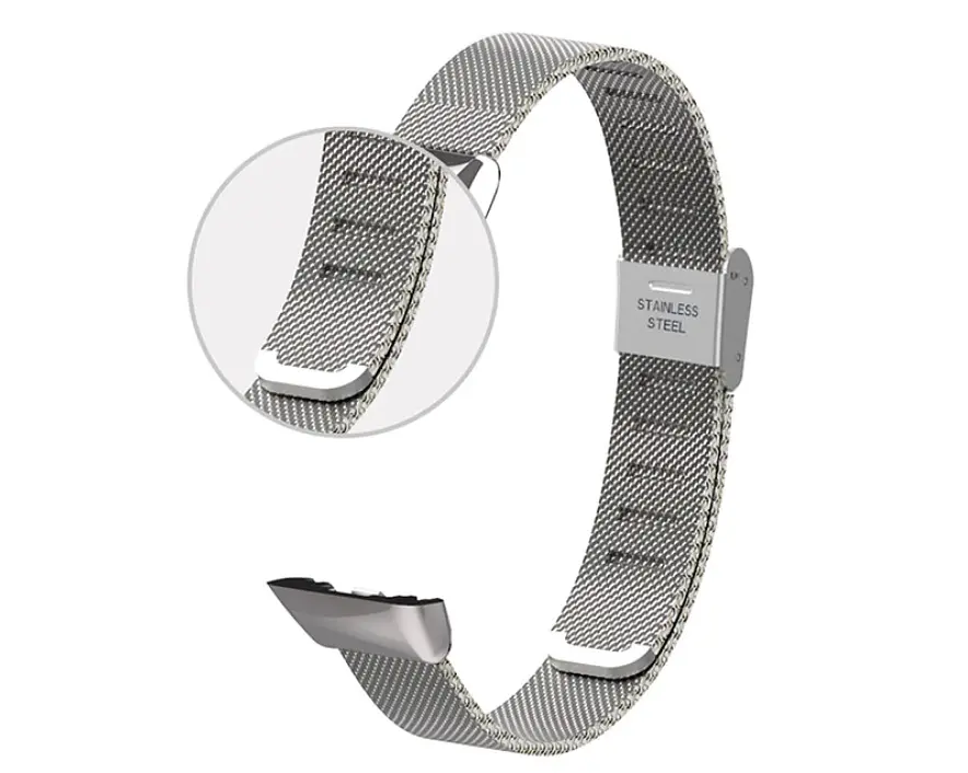 Миланский металлический ремешок Mijobs для фитнес браслета Huawei Honor Band 6 Silver - фото 3