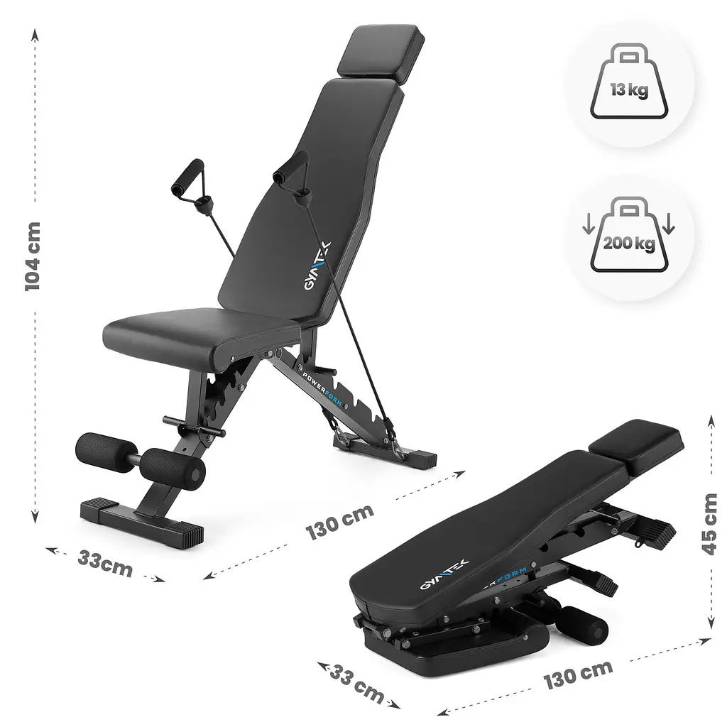 Складная регулируемая скамья для тренировок Gymtek XL500 с эспандерами - фото 16