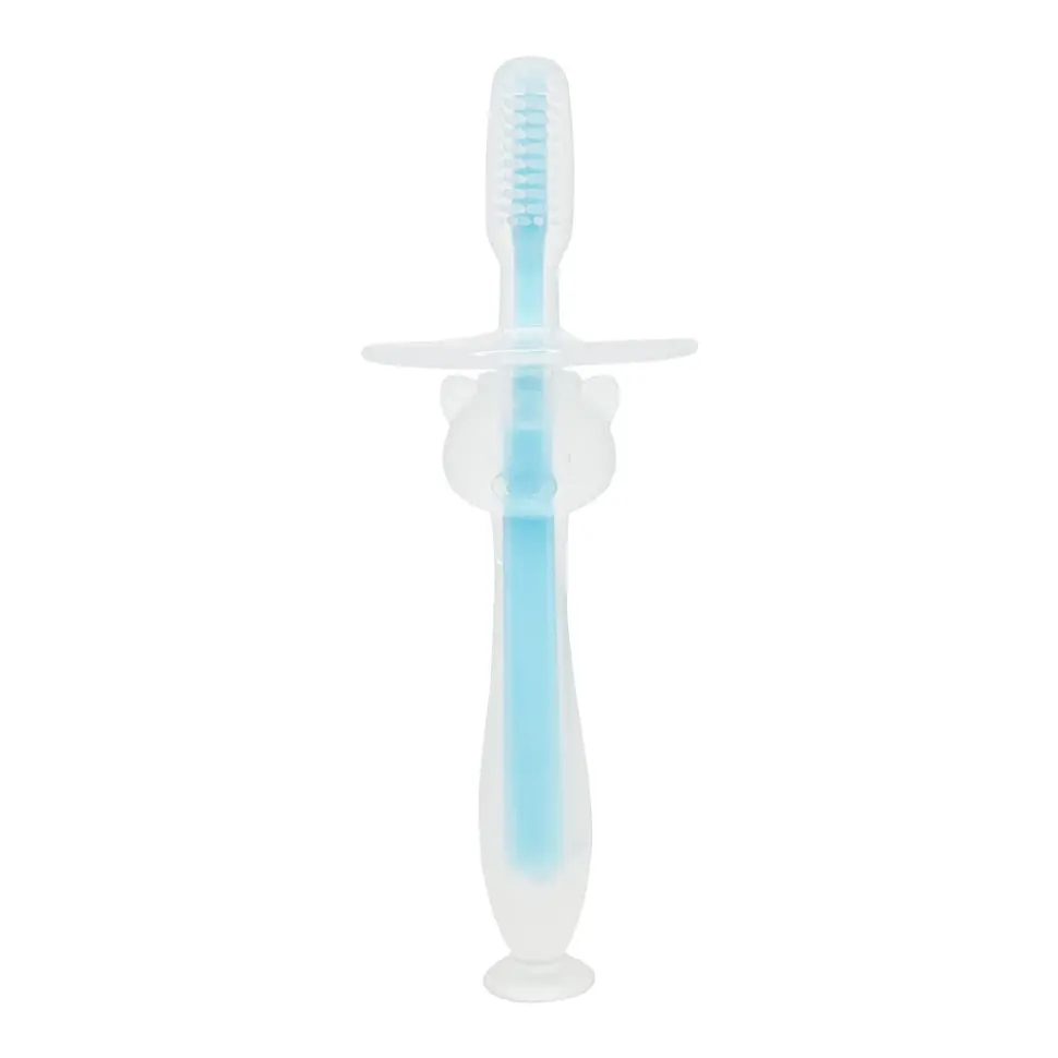 Силіконова зубна щітка Mumlove MGZ-0707(Blue) з обмежувачем - фото 2
