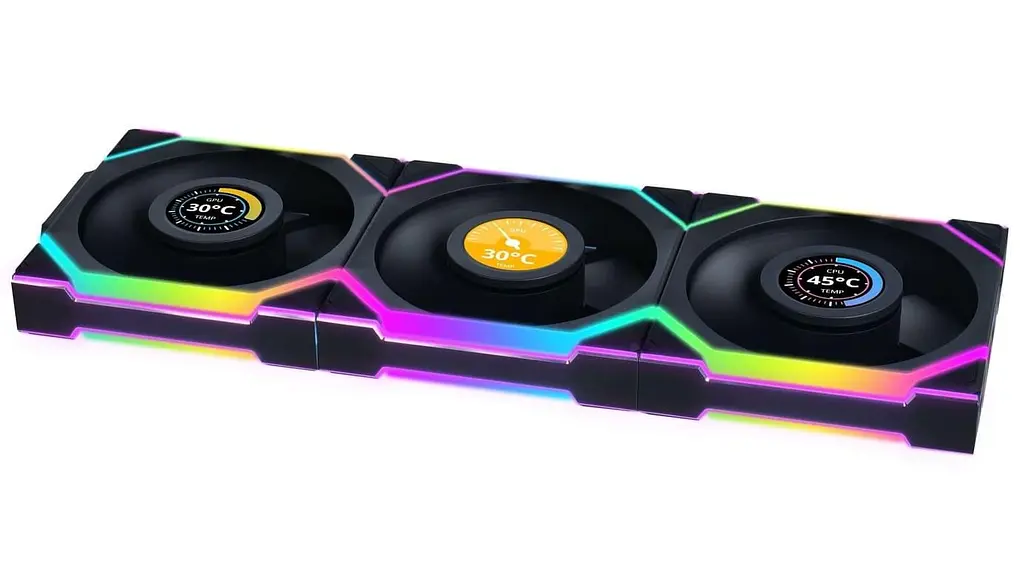 Вентилятор Lian Li Uni Fan SL Wireless LCD 120-3 Black (G99.12SLLCD1W3B.00) - фото 2
