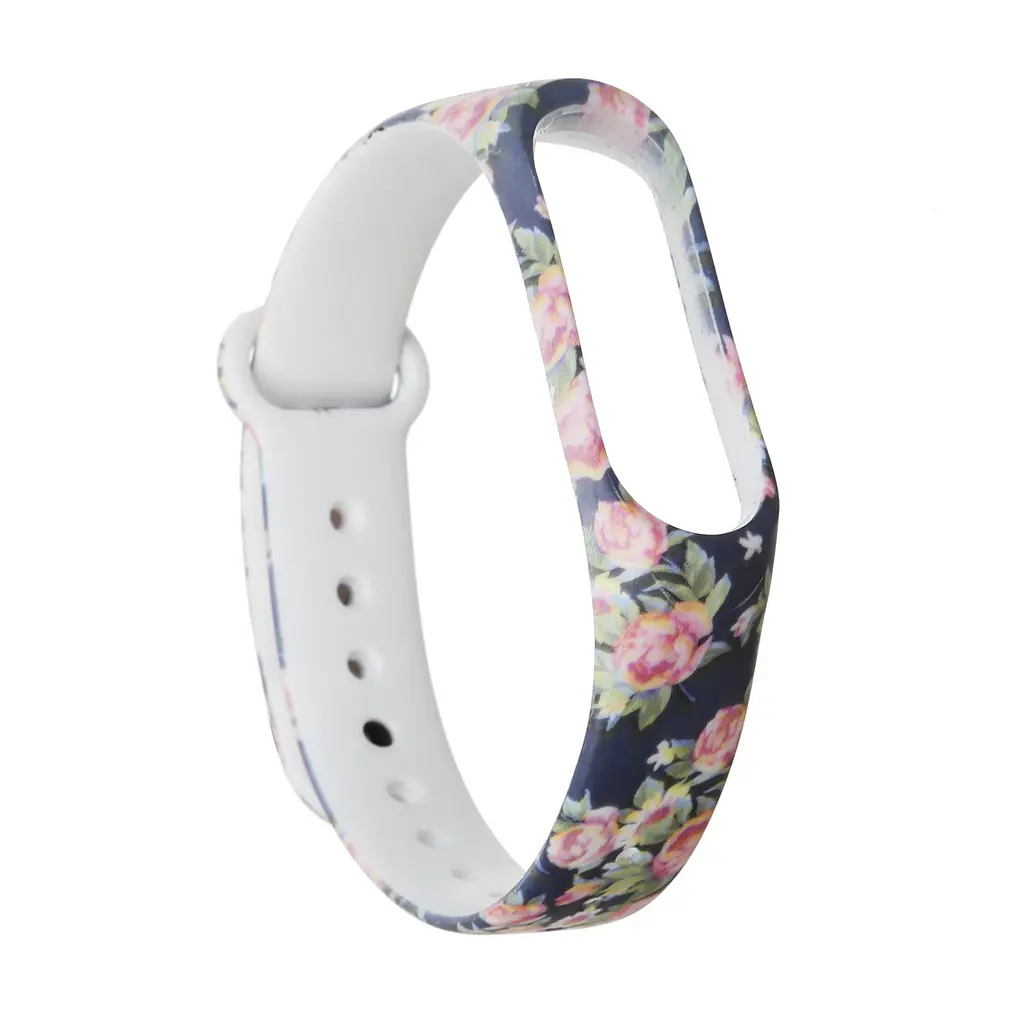 Силіконовий ремінець для фітнес браслетів Xiaomi Mi Band 3/4, Silicone, blue flowers, зі зручною застібкою, на фітнес трекер та смарт годинник, ArmorStandart (ARM52066) - фото 2
