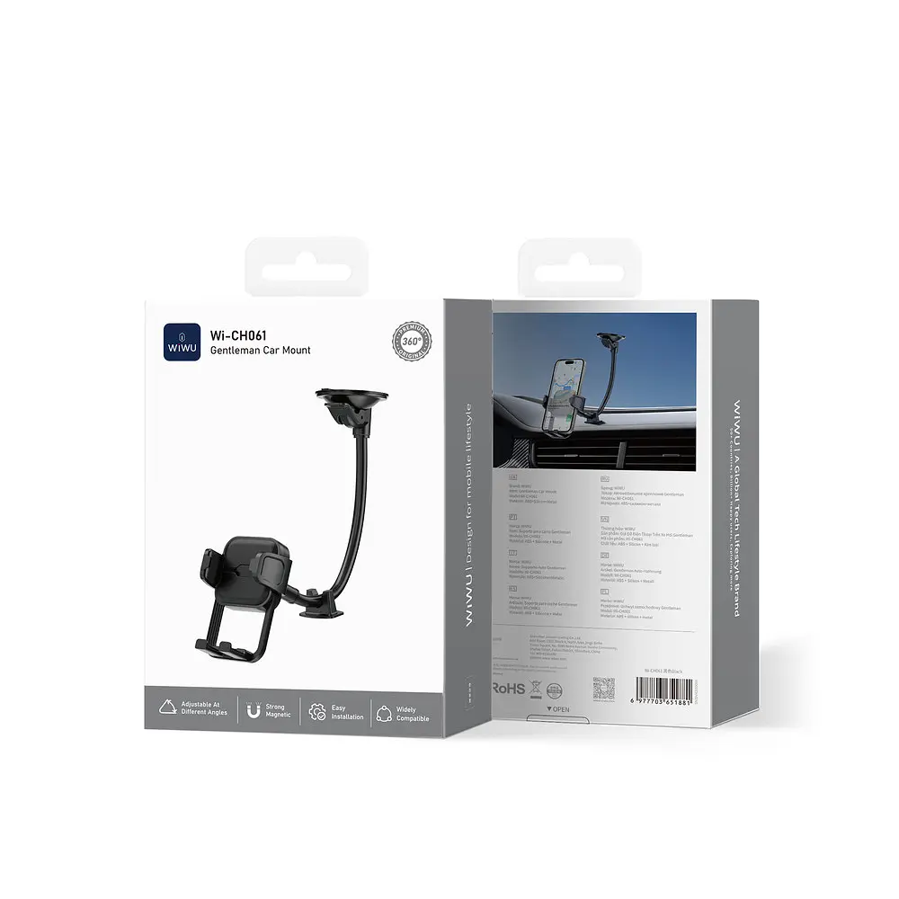 Автотримач для телефону WIWU Gentleman Car Mount Wi-CH061 Чорний - фото 2