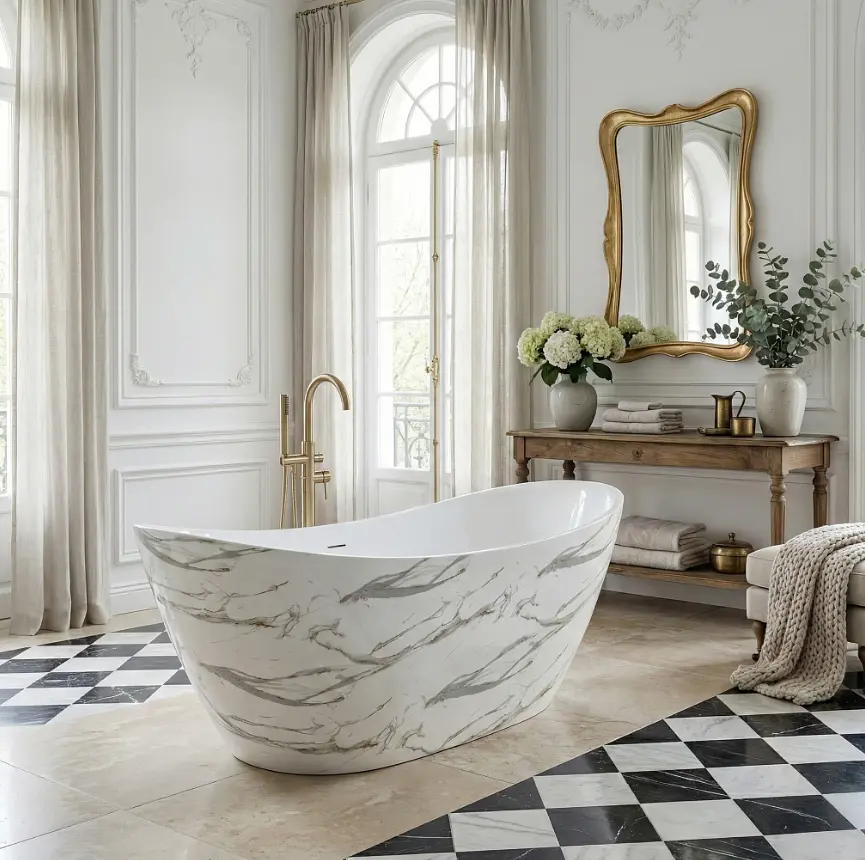 Окремостояча ванна Rea Ferrano Slim 170x73 см, натуральна REA-W0505 - фото 2